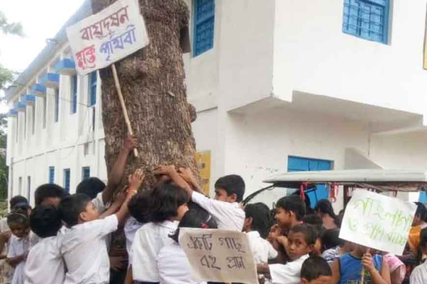 Students embrace their favourite tree crying to save it from felling
