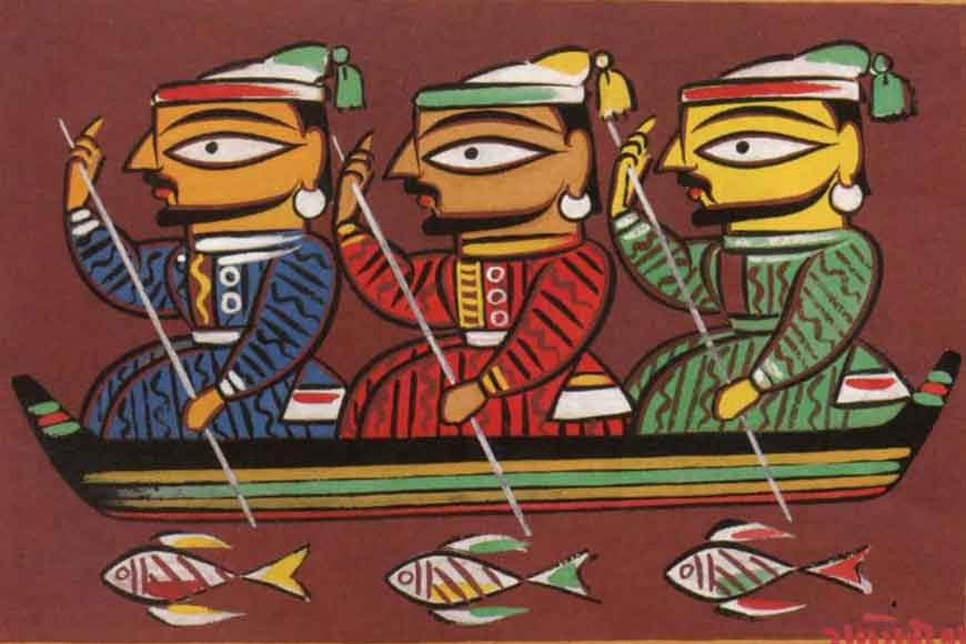 Jamini Roy paintings on Metro pillars
