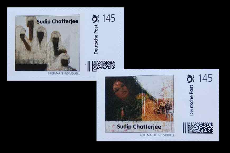 Kolkata artist&rsquo;s paintings on German stamps!
